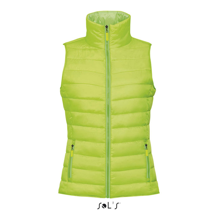 Doudoune sans manches femme personnalisée WAVE lime fluo